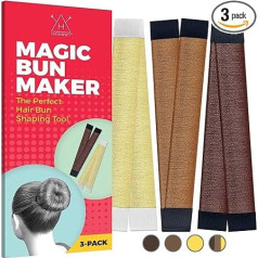 Magic Bun Maker, 3 Pieces Mixed Colors The New Way to Make Your Hair Donut, Perfect Hair Bun Maker, Hair Donuts for Updo Hairstyles, Easy Bun Hair Tool for Kids, Ballerina Bun Bun Maker, Hair Tool for