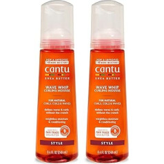 Cantu Wave Whip Curling Mousse for Natural Hair with Pure Shea Butter, 238 ml (Pack of 2) (Packaging May Vary)
