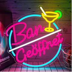 Bar Open Neon Sign for Wall Decoration, LED Neon Light Hanging Sign USB Operated with Dimmable Switch for Bar, Pub, Cocktail Bar, Pub, Pub, Pub, Economy Wall Decoration (Bar Opened (Round))