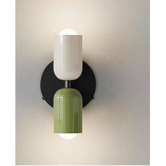 Modern Nordic Wall Light Indoor G9 Up and Down Lights Indoor Bedside Lamp Reading Lamp Wall Lamp for Children's Room Staircase Bathroom Hallway Bedroom Cream with Green