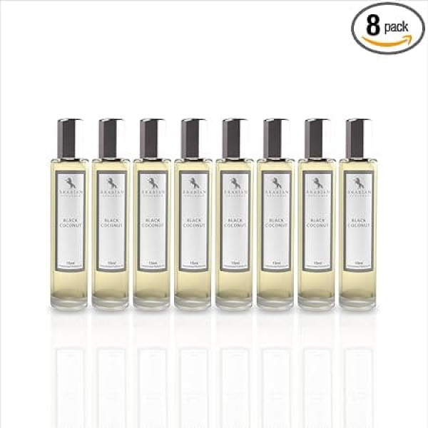 Arabian Opulence FR42 BLACK COCONUT Roll-On Perfume Oil, Concentrated Perfume Body Oil, Long-Lasting Oil-Based Perfume for Unisex, Travel Size Alcohol-Free Perfume Oil Bottle (15 ml, Pack of 8)
