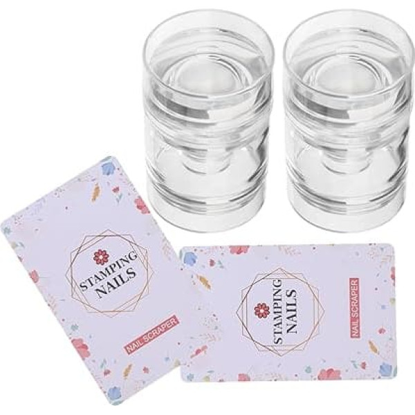 MAGICLULU 2 Stück Silikon Nagelstempel French Tip Nagelstempel mit Transparenter Platte Weicher Silikonstempel für Präzise Selbstgemacht Maniküre Nagelkunst Stempelwerkzeug für Reisen