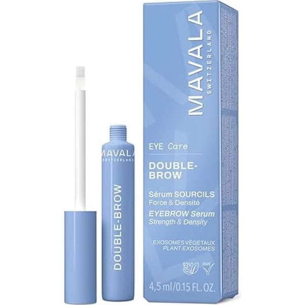 MAVALA Double-Brow Eyebrow Serum with Power and Density, Formula with Vegetable Exosomes, Resurrection Plant and Pistachio Lentiscus, Natural Treatment for Brittle and Brittle Eyebrows, 4.5