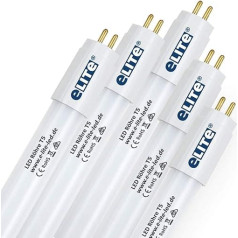 eLITe LED Tube T5, 144.9 cm, 28 W, Very Bright, 3640 lm, 860, 6000 Kelvin, Daylight White, Only for ECG, 140 Degrees, Homogeneous Light, Long Lasting 50,000 Hours, Pack of 5