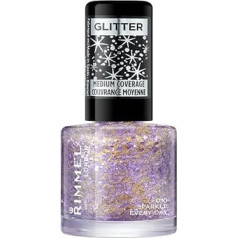 Rimmel London Glitter Nail Polish Top Coat, Sparkle Every Day, 8 ml