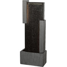 Dehner Minerva Garden Fountain, Patio Fountain, Frost-Resistant, Fountain for Outdoor Use, with LED Lighting, Approx. 100 x 38 x 23 cm, Polyresin, Black