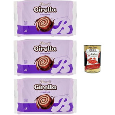 Bauli, Girella Spirale al Cioccolato, Cake Sweet Snack Baked Goods with Cocoa Filling, No Preservatives and Dyes with Only Natural Flavours, 3 x 280 g + Italian Gourmet Polpa 400 g