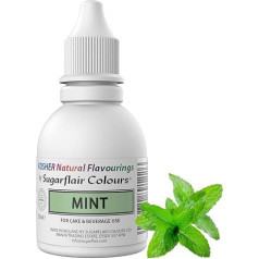 Sugarflair Natural Food Flavour Kosher Mint, Intensive Aroma Drops for Cakes, Cupcakes, Frostings, Drinks, Ice Cream - 100% Natural Flavour - 30 ml