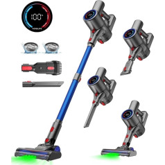 VersLife Battery Vacuum Cleaner 500 W/45 Min/40 kPa, Vacuum Cleaner Wireless Self-Charging with Smart LED Display, Lightweight Battery Vacuum Cleaner with Green Light for Pet Hair, Hard Floors