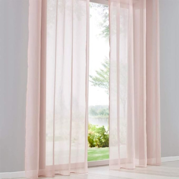 Simpvale Pack of 2 Voile Curtains for Belt Loop Transparent Curtain Window Balcony Made of Tulle Width 140 cm