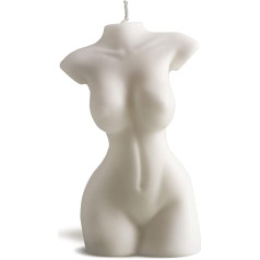 Body Candle - Decorative Candle Made of Natural Beeswax - Soy Wax - Handmade - Decoration - Sustainable - Woman/Guy - Herra 243 g - White/Cream