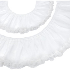 2 Yard (Ca. (91) cm) 6.75 Zoll (Ca. (5) cm) Weiße Plissierte Spitzenborte Aus Polyester Mit Rüschenkante Tüllspitze Zum Nähen Für Kleiderärmel Kragenkanten Heimdekoration Und Bastelarbeiten