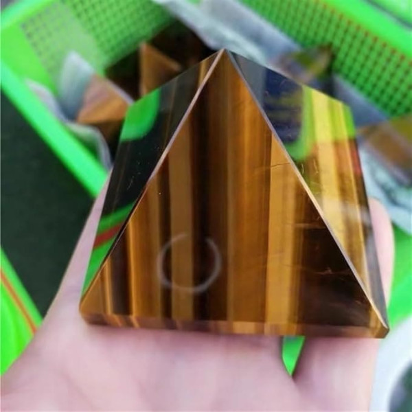 Natural Tiger's Eye Pyramid Crystal Pyramid Full Texture (Size: 50-60mm)