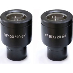 Microscope Accessories WF10X/20mm Wildfield Optical Lens for Biological Microscopes, Mounting Size 23.2mm, Durability and Reliable Performance (Size : 1 Pair with Crosshairs)