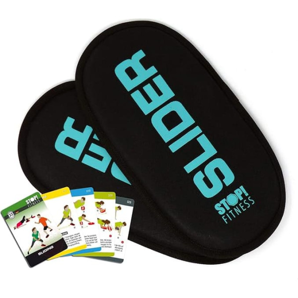 Stop. Fitness Super Sliding Pads (1 Pair) + Quick Start Guide and Planer