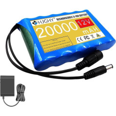 12V 20000mAh 30000mAh Rechargeable Lithium Li-ion Battery 12V Lithium Battery with Charger for Camera LED Light Bar Xenon