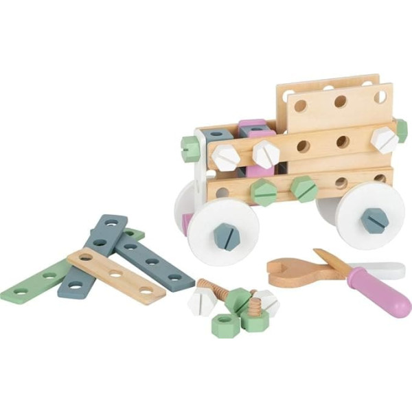 small foot Nordic 11875 Wooden Construction Set, Creative Construction Kit with Tools and Accessories, from 3 Years
