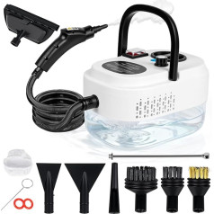 2500W Steam Cleaner with 6-Level Regulation - 105°C High Temperature Steam, 4.5 Bar Pressure, 1200ml Water Tank & 15s Quick Heating - Multifunctional Nozzle for Household, Car & Upholstery