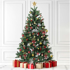 Artificial Christmas Tree 210 cm - Tight & Realistic with 1200 Tips - PVC Christmas Tree with Folding System & Metal Stand - Christmas Tree without Decoration, for Indoor Use