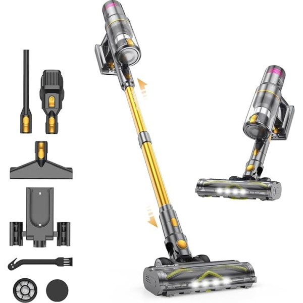 aonus Wireless Vacuum Cleaner 55 Kpa 580 W, Battery Vacuum Cleaner with Smart Display, Up to 75 Mins Running Time, Battery Dust Seller, Freestanding with Automatic Mode, for Carpets, Pet Hair, Hard Floors