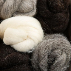 Hawthorn Handmade British Breeds Needle Felting Wool Bundles Set of 5 100% British Wool Tops for Needle Felting, Weaving, Spinning & Wet Felting Wool Yarn for Needle Felting Kit & Craft Set - 100 g