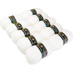Pack of 10 50 g Black Light Wool Neon White Knitting Yarn Made of 100% Polyacrylic for Crochet & Knitting Fluorescent Luminous UV-Active DIY Crafts StringArt
