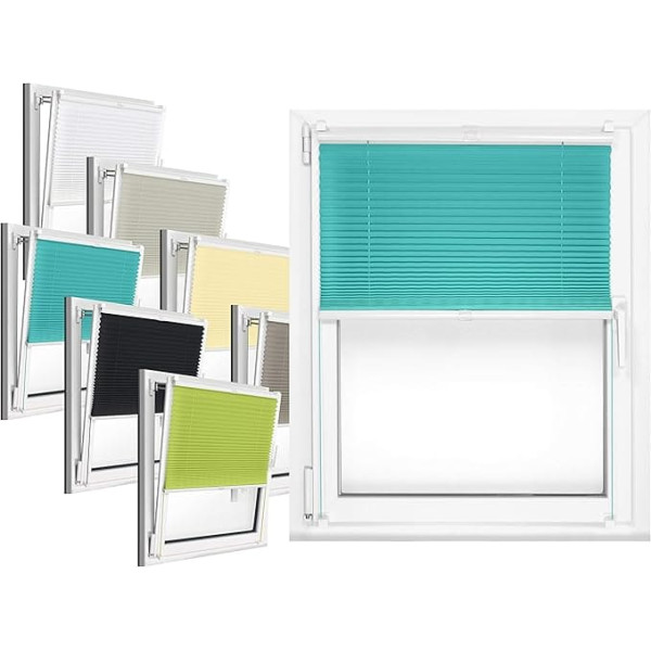 pleated blind, pre-assembled and with clamp fixing on the window frame, easy 3-step installation