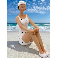Pommerntraum Maritime Decorative Figure Collectible Figure Badelady Beach Mermaid Bath Figure in Retro Style of the 20s Vintage Nostalgia