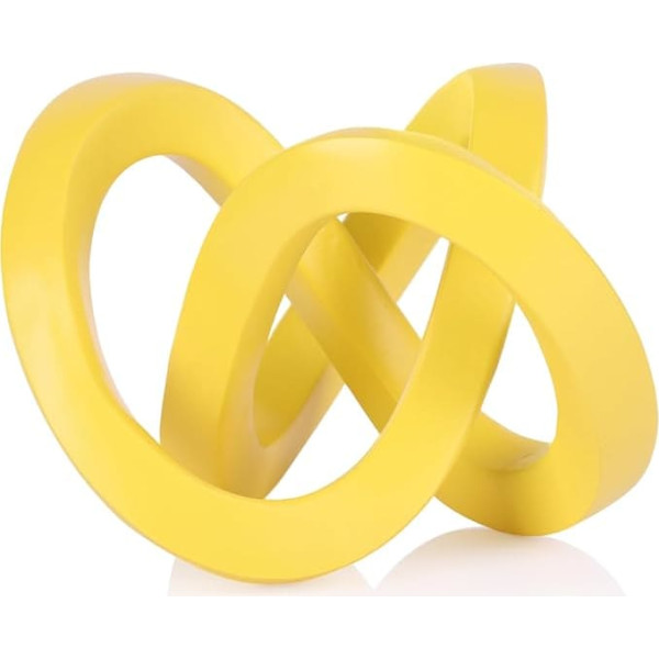 DOVDOV Yellow Knot Decorated Sculpture, Yellow Home Decor Aesthetic, Möbius Stripe Sculpture, Suitable for Decorating Bookshelves, Living Room TV Cabinets, Office Cabinets and Coffee Tables