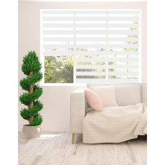 ZEBRA BLINDS Day and Night 150-160-170-180-190-200-210-220-230 cm Width, 150 cm Length, Made to Measure (White, 75 cm Width)