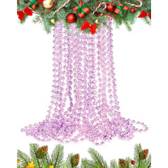 UKDD® 10m Christmas Pearl Necklace - Shiny Christmas Garlands - Christmas Tree Decorations (Blush Pink)