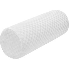 pozico Memory Foam Bolster 15 × 40 cm - Ergonomic Neck Support Pillow with Strap - Washable Silk Cover - Round Support Pillow for Bed, Office & Travel