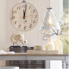 Wooden Wall Clock Analogue Round Clock 8 Inch Sauna Clock Decorative Hourglass Clock for Sauna Accessories Sauna Home Decor
