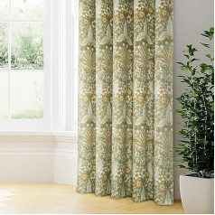 always4u 100% Green Blackout Curtains Jungle Forest Thermal Saving Velvet Stripe Floral Curtains for Living Room Bedroom Morris Curtains Green 46x54 Inch