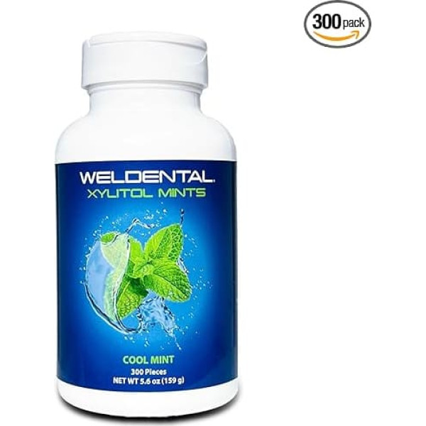 Weldental Xylitol Mints 300 Tablets, Cool Mint Flavour, Xylitol Increases Saliva Production, Helps Moisturize Dry Mouth