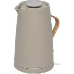 Stelton Emma Electric Kettle, Kettle in Scandinavian Design, Filter, Boil Dry Safety Switch with Shut-Off, Beech Wood Handle, 1.2 Litres, Soft Sand