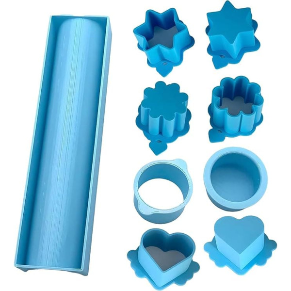 Backformen-Set – Silikon-Cake-Pop-Maker-Kreisschneider-Formen, 3D-gedruckte, lebensmittelechte Werkzeuge, Stern-Herz-, rundes, langes Design, leicht zu reinigen, antihaftbeschichtet | Heimküchenz