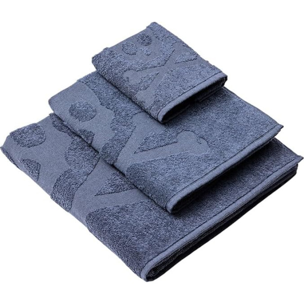 Scalpers Hand Towel Set Skull (Dressing Table 30 x 50 cm + Hands 50 x 90 cm + Bath 70 x 140 cm) 100% Cotton Blue Home
