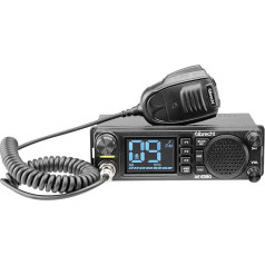 Albrecht AE 6390 CB Radio - 2.4 Inch Display, VOX Hands-Free Function, DIN Mounting, 40 AM/FM Channels, 2W Front Speaker, Channel Search, RF Gain, Includes Microphone & Accessories, Black, 12639