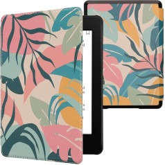 kwmobile Klapphülle kompatibel mit Amazon Kindle Paperwhite 11. Generation 2021 Hülle - Flipcase für Kindle Paperwhite Hülle mit Magnetverschluss - Tropischer Dschungel