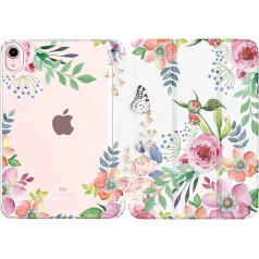 MoKo Case Compatible with iPad Mini (A17 Pro) 2024, iPad Mini 6th Generation Case 2021 (8.3 Inch), Soft TPU Translucent Back Cover Slim Case for iPad Mini 7/6 Gen, Scented Flower