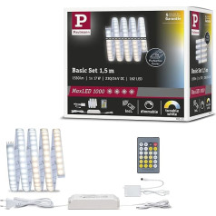 Paulmann 70531 MaxLED 1000 LED Strip Tunable White Base Set IP44 17 W 1020 lm/m Dimmable 1.5 m Silver Plastic 108LEDs/m