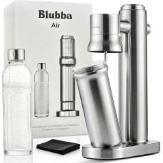 Stainless Steel Water Carbonator with Glass Bottle 650 ml - Plastic-Free, BPA-Free, Tasteless, Dishwasher Safe. Elegant Soda Machine for Fine-Pearled Sparkling Water. Soda Maker