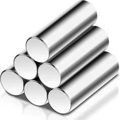 Pack of 6 Neodymium Magnets Extra Strong Large 10 x 30 mm Disc Magnets Strong Neodymium Power Magnet Silver Disc Magnet Strong Magnet for Magnetic Board, Whiteboard, Workshop, Fridge, Magnetic Disc