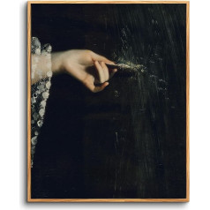 hyidecorart Vintage Portrait Canvas Pictures, Wood Frame, 30 x 40 cm, Small Dark Academia Classic Wall Decorations, Living Room, Bedroom Painting, Desktop, Bathroom, Office, Room, Dining Room