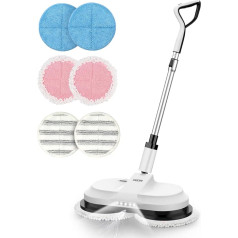 OGORI Wireless Electric Mop Floor Mop Polishing Machine with Spray Function, LED Lighting, 300 ml Water Tank, Battery Vibration Mop Wiping Without Effort [Battery Life up to 60 Minutes]