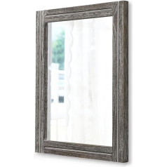 AAZZKANG Rustic Wall Mirror Wooden Frame Rectangle Bedroom Bathroom Farmhouse Decorative Hanging Mirror