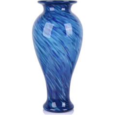Blue Glass Vase Hand Blown Large Floor Glass Vase Home Decor Pretty Modern Dark Blue Flower Vases Jarrones Grandes para Sala Elegant Large Vases for Living Room Wedding Decor 50.8