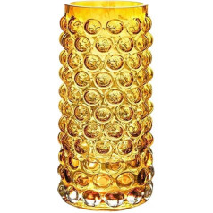 Unique Large Gold Glass Cylinder Vase 11 Inch Tall Ribbed Flower Vase for Living Room Bedroom Dining Table Office Wedding Table Centerpieces