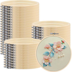 SENJEOK 40 Pieces 6 Inch Small Embroidery Hoop, 15 cm Embroidery Circle Cross Stitch Ring for Cross Stitch DIY Arts Crafts Handy Sewing